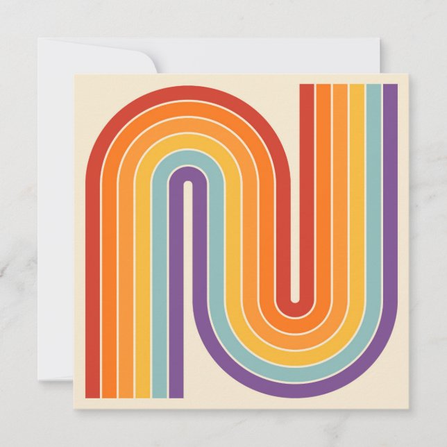 Invitación Retro 1970s Style Arched Stripes Geometric Pattern (Anverso)