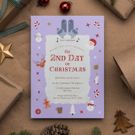 Invitación Retro 2° Día de Navidades retrasado Fiesta de Navi