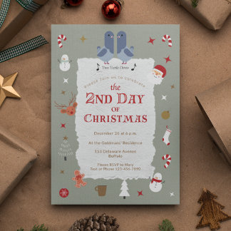 Invitación Retro 2° Día de Navidades retrasado Fiesta de Navi