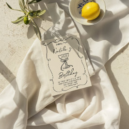 Invitación Retro 40.ª Mano Dibujada Bow Champagne Glass Cumpl