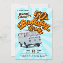 Retro 50.º cumpleaños Fiesta de diversión de autom