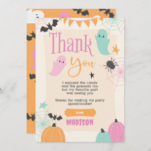 Invitación Retro 50s Halloween Party Thank You Card