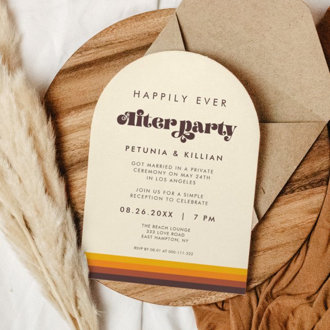 Invitación Retro 60s La cosecha es feliz nunca después del ar (Subido por el creador)
