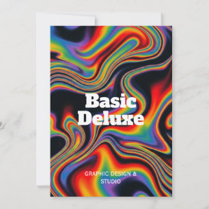 Invitación Retro 70s Fluido Arcoíris Mármol Abstracto Estétic