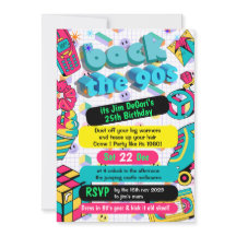 Retro 90 Funky Neon Glow Disco Cumpleaños