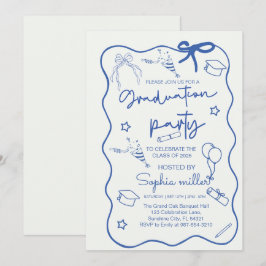 Invitación Retro a la Fiesta de Graduación Clase d