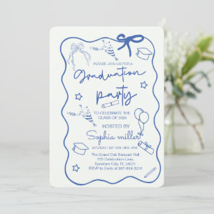 Invitación Retro a la Fiesta de Graduación Clase d