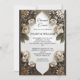 Invitación Retro árabe exótico negrita audaz ensayo de Damasc