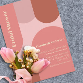 Invitación Retro Arches Coral Pink Bridal Shower