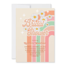 Retro arco iris Hippie ducha de novia rosa de los