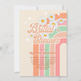Invitación Retro arco iris Hippie ducha de novia rosa de los 