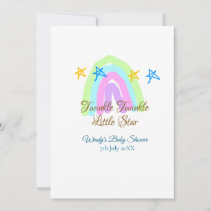Invitación Retro arcoíris titilar titilar estrellitas bebé