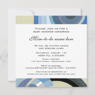 Invitación Retro Art Deco Jazz Vintage Blue Boy Baby Shower