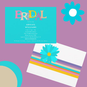 Invitación Retro Art Deco Turquesa Ducha de novias