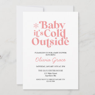 Invitación Retro Baby Está Frío Afuera Baby Shower