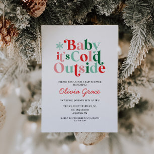 Invitación Retro Baby Está Frío Afuera Baby Shower