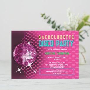 Invitación Retro Bachelorette Disco Fiesta