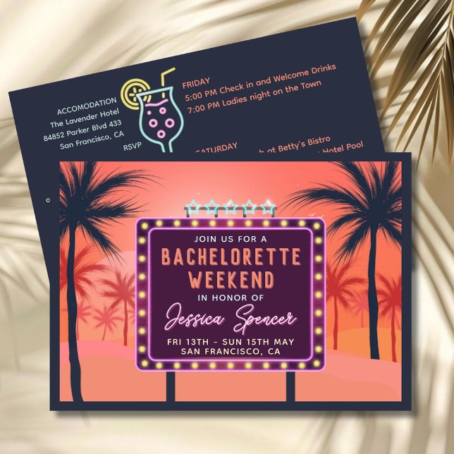 Invitación Retro Bachelorette Weekend Party Invitation (Bachelorette Weekend Party Invitation)