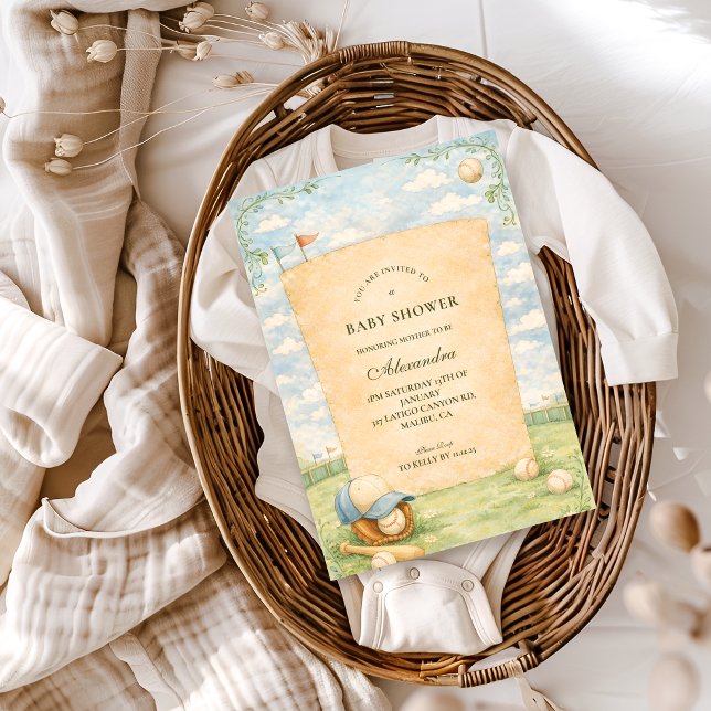 Invitación Retro Baseball Field Baby Shower (Subido por el creador)