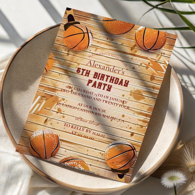 Invitación Retro Basketball Court Birthday (Subido por el creador)