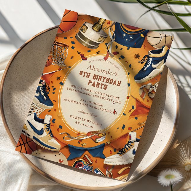Invitación Retro Basketball Court Birthday (Subido por el creador)