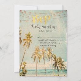 Invitación Retro Beach Palms RSVP