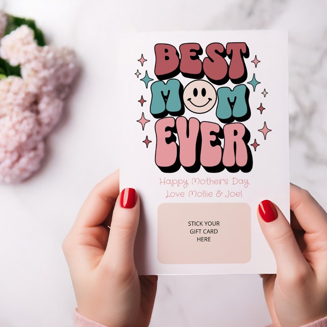 Invitación Retro Best Mom Ever Gift Card Holder (Gift Card Holder for the Best Mom Ever)