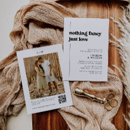 Invitación Retro Blanco y Negro Elegimos Recepción Elopement