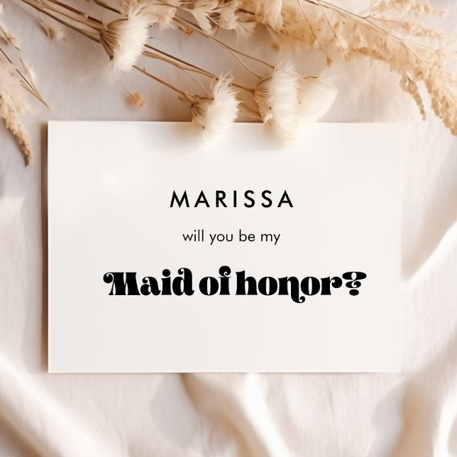 Invitación Retro blanco y negro ¿Serás mi criada de honor? (Subido por el creador)