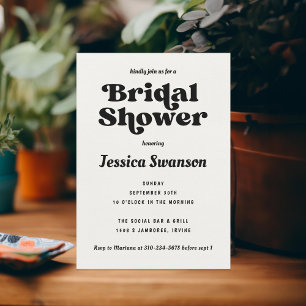 Invitación Retro blanco y negro vintage
