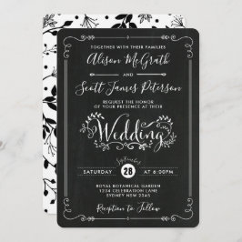 Invitación retro Boda botánico moderno