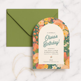 Invitación Retro Boho Flower Party Invite