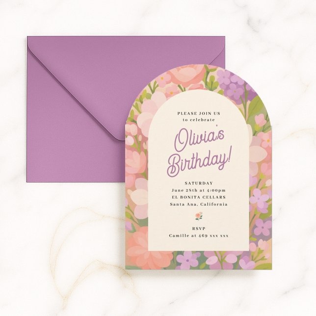 Invitación Retro Boho Flower Party Invite (Subido por el creador)