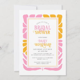 Invitación Retro Boho Negrita Floral Bridal ShowerInvitación