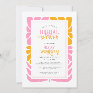 Invitación Retro Boho Negrita Floral Bridal ShowerInvitación
