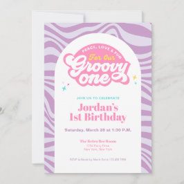 Invitación Retro Boho para el Primer Cumpleaños - 
