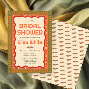 Invitación Retro Boho PERSONALIZADO hecho a mano ducha de nov