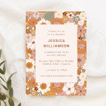 Invitación Retro Boho Terracotta Floral Cute Bat Mitzvah<br><div class="desc">Invitación del retro Boho Terracotta Floral Cute Bat Mitzvah</div>