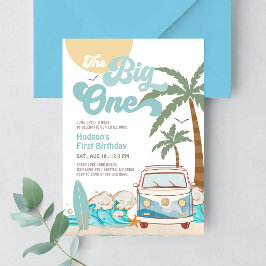 Invitación Retro Boy El Gran Surfing Primer Fiesta