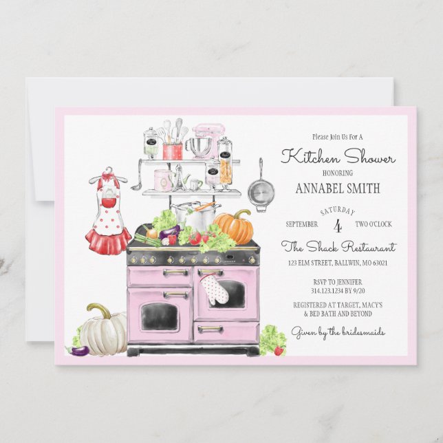 Invitación Retro Bridal Kitchen Shower (Anverso)