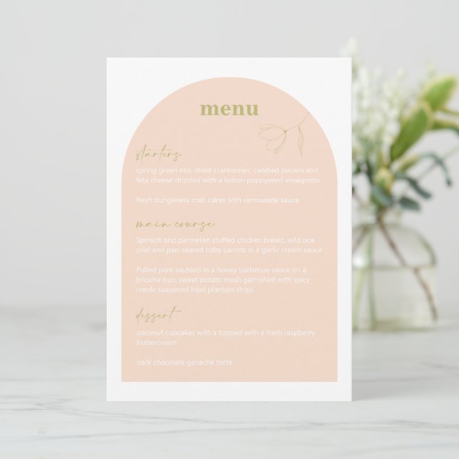 Invitación Retro Bridal Shower Food Boda Menú de cena A115 (Anverso de pie)