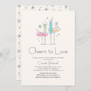 Invitación Retro Brunch Bubbly Champagne Bridal Shower