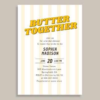 Invitación Retro Butter Together Yellow Bridal Shower