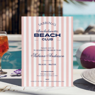 Invitación Retro Chic Beach Club fin de semana de despedida d