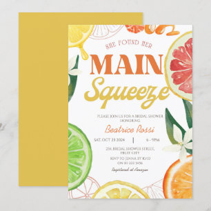 Invitación Retro Citrus Main Squeeze Verano Ducha de Novias