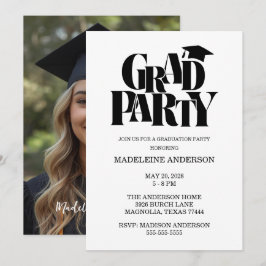 Invitación Retro Class of Congrats Graduation Photo