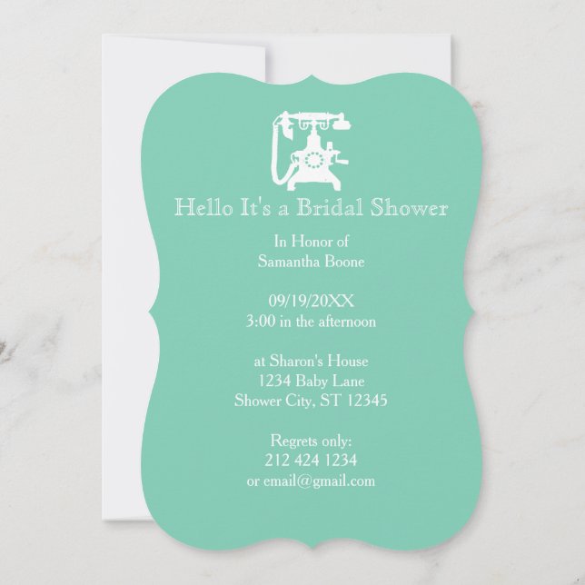 Invitación Retro Cualquier patrón de teléfono de color (Reverso)