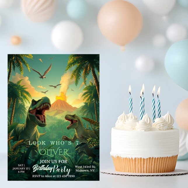 Invitación Retro Custom T-rex Dinosaur Kids Birthday  (Subido por el creador)