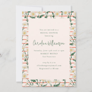 Invitación Retro Daisies Floral Garden Green Bridal Shower