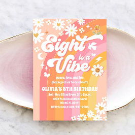 Invitación Retro Daisy Rainbow Birthday Invitation